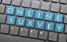 Online Survey geschreiben auf Tastatur