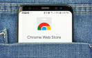 Google Chrome Web Store auf Smartphone-Screen