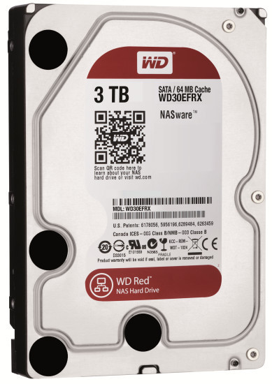 NAS-Reihe: Die Modellreihe „Red“ von Western Digital ist für den Dauerbetrieb in einem NAS-Server konzipiert. Dieses Modell speichert 3 TByte Daten.
