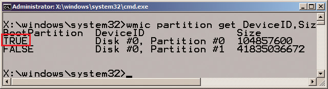 Festplatte analysieren: Die Windows Management Instrumentation Command-line (Wmic) zeigt Ihnen, ob es eine aktive Partition gibt, von der Windows booten kann
