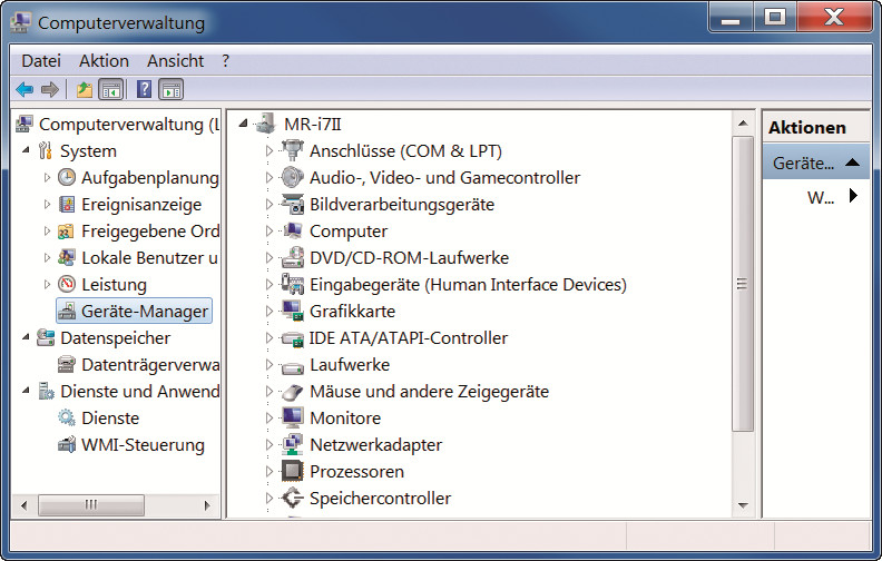Computerverwaltung: Die „Computerverwaltung“ von Windows 7 ist eines von insgesamt 18 Tools in Msconfig, die sich auf der Registerkarte „Tools“ aufrufen lassen.