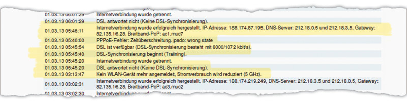 DSL-Synchronisierung: Nachdem eine Verbindung unterbrochen wurde, muss DSL zunächst wieder synchronisiert werden