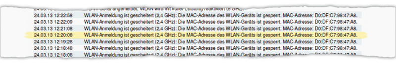 MAC-Adresse ist gesperrt: Die Fritzbox lässt sich so einstellen, dass sie alle unbekannten Geräte automatisch blockiert