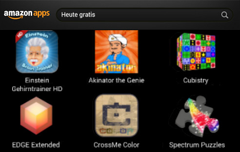 Ingesamt 6 Rätsel-Apps sind heute kostenlos im Amazon App-Shop erhältlich. Mit dabei: Spiele-Klassiker wie Edge Extended, der Einstein Gehrintrainer und der fabelhafte Akinator.