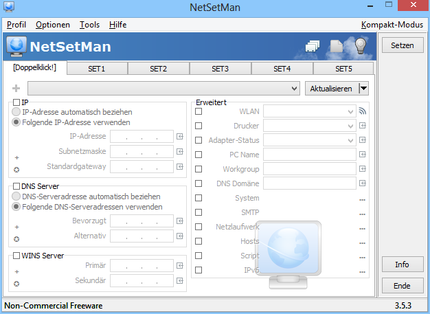 NetSetMan verwaltet mehrere WLAN-Netzwerkprofile auf Ihrem Windows-PC.