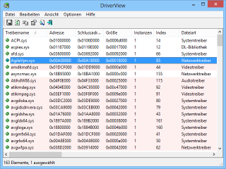 Driver View gibt eine Liste aller von Windows gerade geladenen Treiber aus. Dazu liefert das Programm Detail-Informationen wie den Dateityp und den Hersteller des Treibers.
