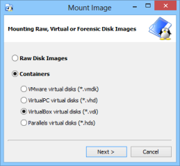 DiskInternals Linux Recovery rettet auch Daten von Festplattenabbildern im RAW-Format oder von virtuellen Festplatten der Formate VMDK, VHD, VDI sowie HDS.