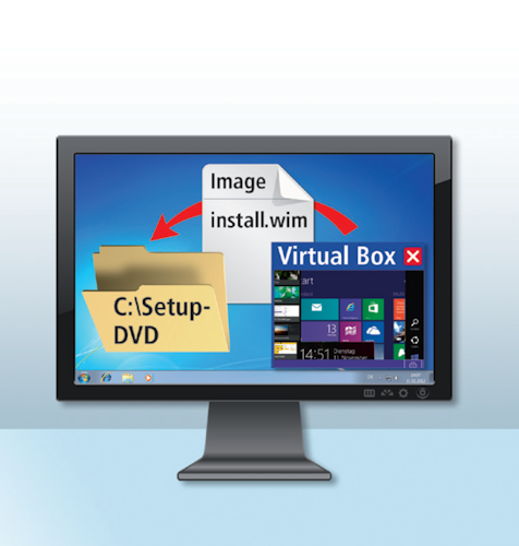 Neue „install.wim“ erstellen: Sie mounten die Festplatte von Virtual Box und erstellen daraus mit Dism eine neue, schlanke „install.wim“ für die Setup-DVD.
