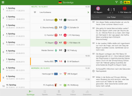 iLiga: App-Infozentrale für Fußballergebnisse