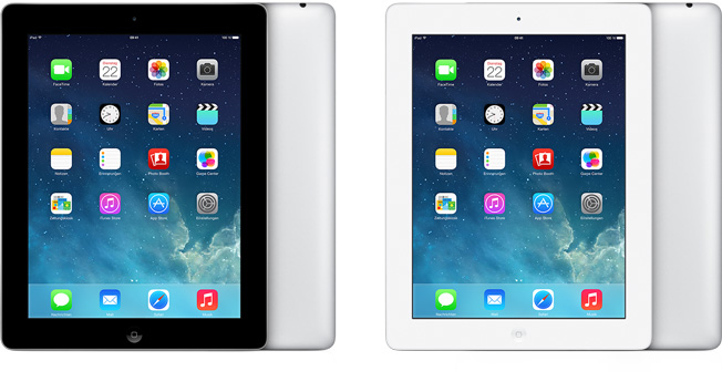 iPad 2: Apple bietet auch das iPad 2 weiterhin an. Mit seinem 9,7-Zoll-Display hat es wie das iPad mini eine Display-Auflösung von 1024 x 768 Pixeln. Mit WLAN und 16 GByte kostet es 379 Euro, mit WLAN und 3G 499 Euro.