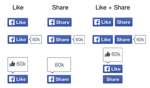 Neue Like- und Share-Symbole: So sehen die neuen Facebook-Symbole zum Teilen von Inhalten aus