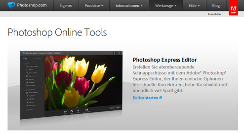 Photoshop Express Editor: Mini-Photoshop im Browser