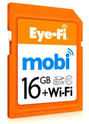 Die WiFi-SD-Karte Mobi von Eye-Fi ermöglicht den direkten drahtlosen Zugriff auf die darauf gespeicherten Daten.