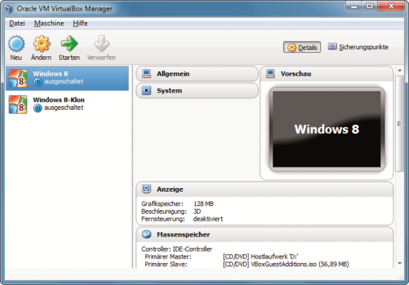Platz 4 – VirtualBox: Auch Windows 8 lässt sich problemlos als virtuelles Betriebssystem nutzen