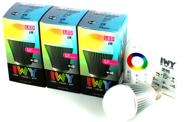 Die LED-Lampen von IWY Light zaubern mit zahlreichen Farbtönen unterschiedliche Lichtstimmungen in Ihr Zimmer. Die Steuerung erfolgt wahlweise über eine Fernbedienung oder per WLAN.