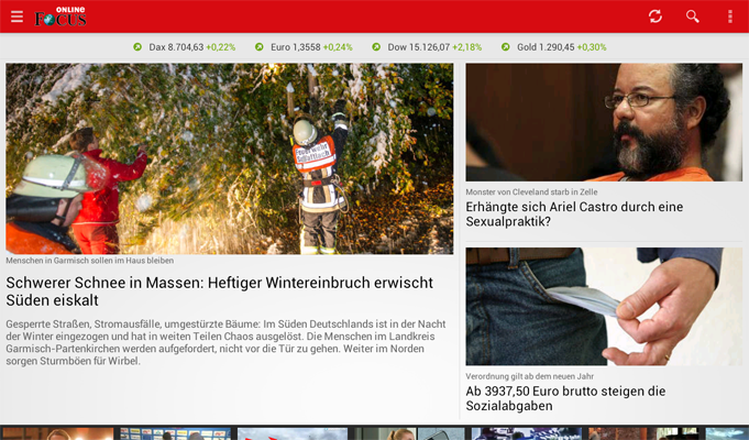  FOCUS Online: Was passiert gerade alle sin Deutschland und in der Welt? Die App zeigt aktuelles News aus den Bereichen Politik, Finanzen, Sport, Wissen, Gesundheit, Technik von der Online-Redaktion des Nachrichtenmagazins FOCUS.