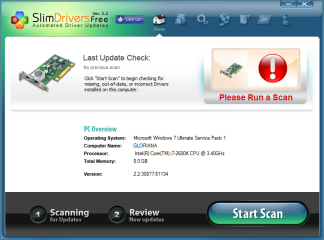 SlimDrivers Free analysiert die auf dem PC installierten Treiber und sucht online nach verfügbaren Updates.