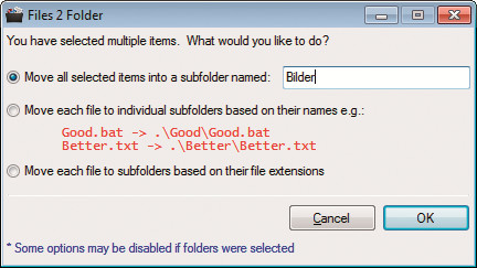 Files 2 Folder erzeugt schnell einen neuen Ordner 