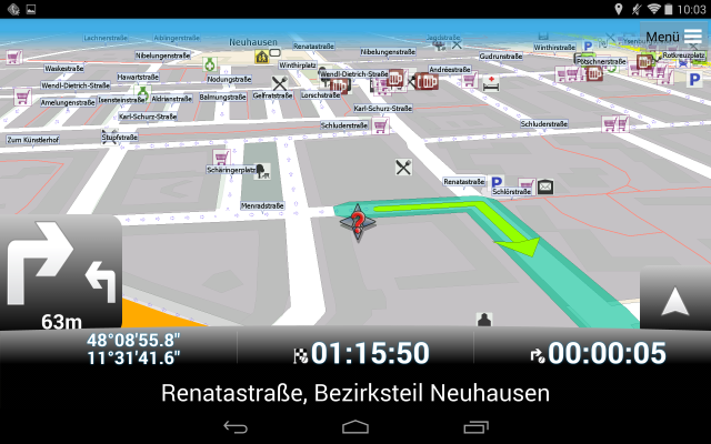 MapFactor GPS Navigation nutzt Karten der Open Street Maps und legt diese zur Offline-Nutzung auf Ihrem Android-Gerät ab.