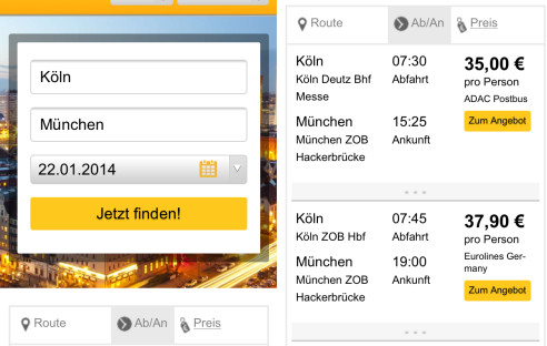 Mobilgeräte: Gratis-App für die mobile Fernbus-Suche