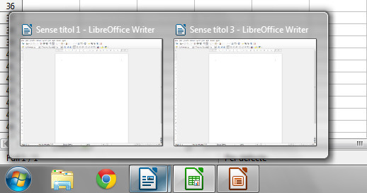 In der Taskleiste von Windows 7 und 8 werden die Fenster nun nach den verschiedenen LibreOffice-Anwendungen gruppiert.