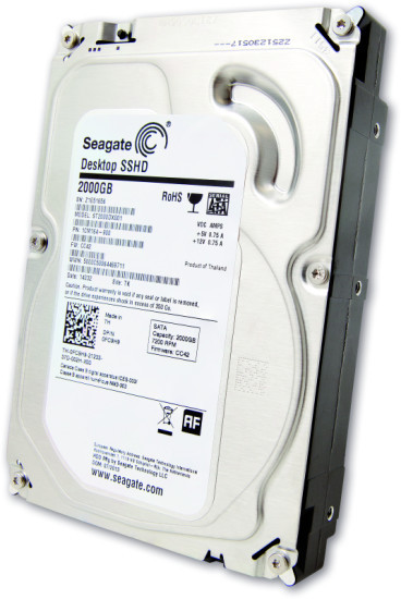 Hybridfestplatte: SSHDs wirken äußerlich wie normale Festplatten. 8 GByte Flash-Speicher versprechen aber SSD-ähnliche Leseraten.