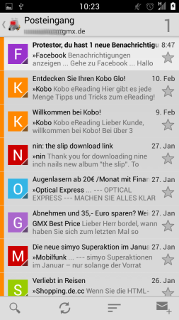 K-9 Mail ist ein E-Mail-Client für Android, der sich sowohl für IMAP- als auch für POP3-Konten eignet.