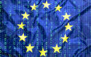 Euroopäische Flagge mit Binärcode