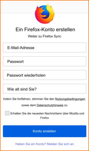 Firefox-Konto