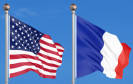 Flaggen der USA und Frankreich