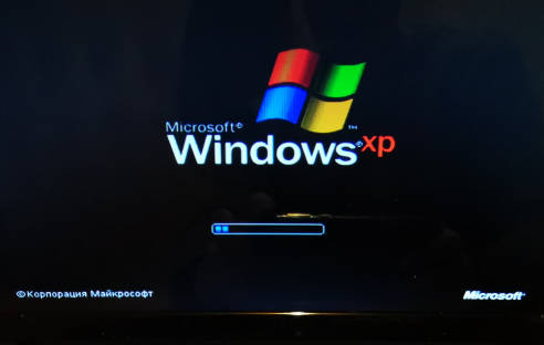 Windows XP auf Laptop-Bildschirm