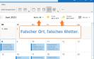 Screenshot Outlook-Kalender mit Wetter-Infos Berlin
