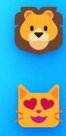 Löwe und Katze mit Herzchen-Augen