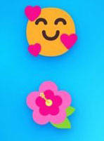Herzchen-Gesicht und Blume