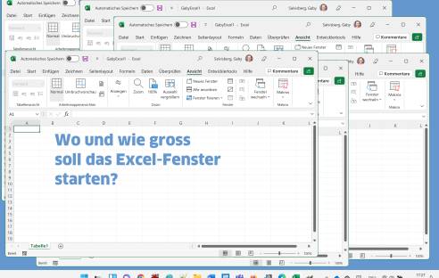 Mehrere Excel-Fenster auf einem Windows-Desktop