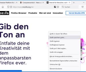 Firefox: Wie speichere ich ein Bild ab einer Webseite?