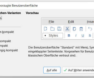 LibreOffice: Benutzeroberfläche ändern