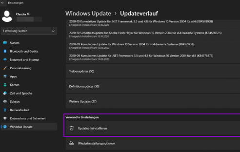Windows-Update-Einstellungen unter Windows 11