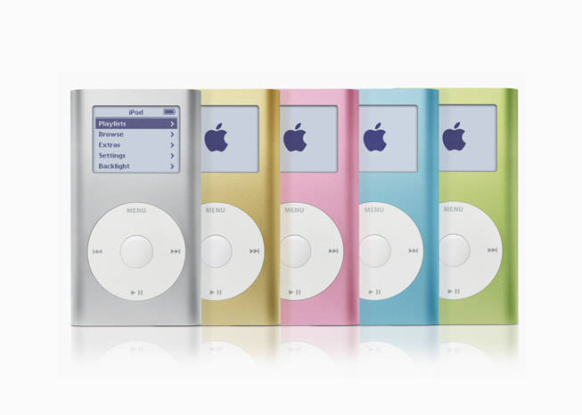 Der iPod Mini in verschiedenen Farben