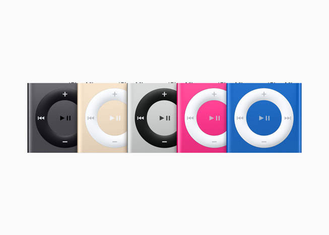 Der iPod Shuffle der 4. Generation in fünf verschiedenen Farben