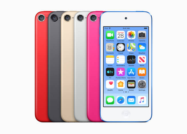 Der iPod Touch der 7. Generation in fünf verschiedenen Farben