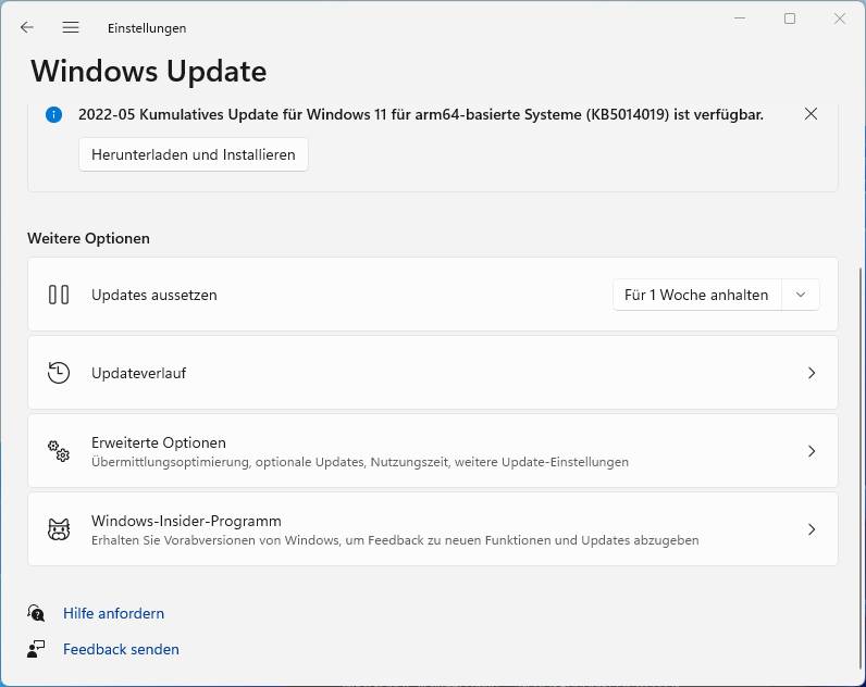 Windows-Update-Einstellungen