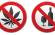 Marihuana und Alkhol Verbotsschilder