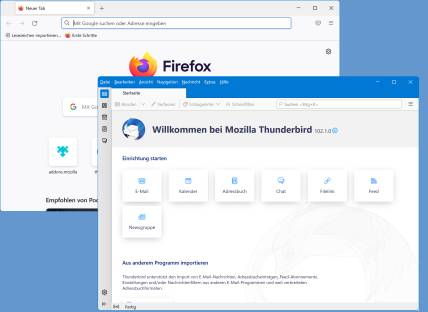 Ein Firefox- und ein Thunderbird-Fenster