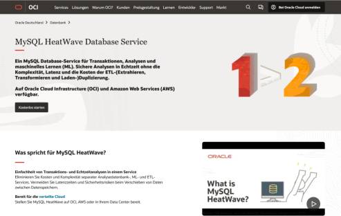 MySQL HeatWave für AWS führt Online-Transaktionsverarbeitung, Echtzeitanalysen und maschinelles Lernen für AWS-Anwender in einem einzigen Service zusammen.