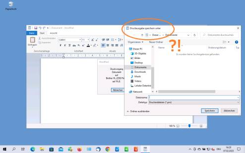 Windows-Screenshot mit dem Druck-Datei-Speichern-Dialog