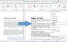 Zwei Word-Dokumente, einmal vor und einmal nach der Änderung der Formatvorlagen