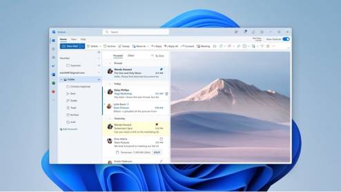Screenshot der neuen Outlook-Oberfläche (englisch)