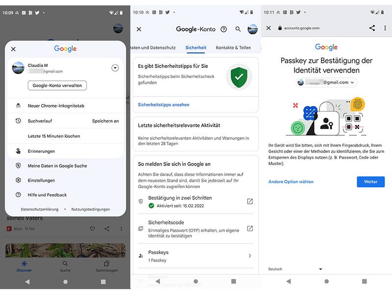 Google-Konto-Einstellungen für Android-Handy
