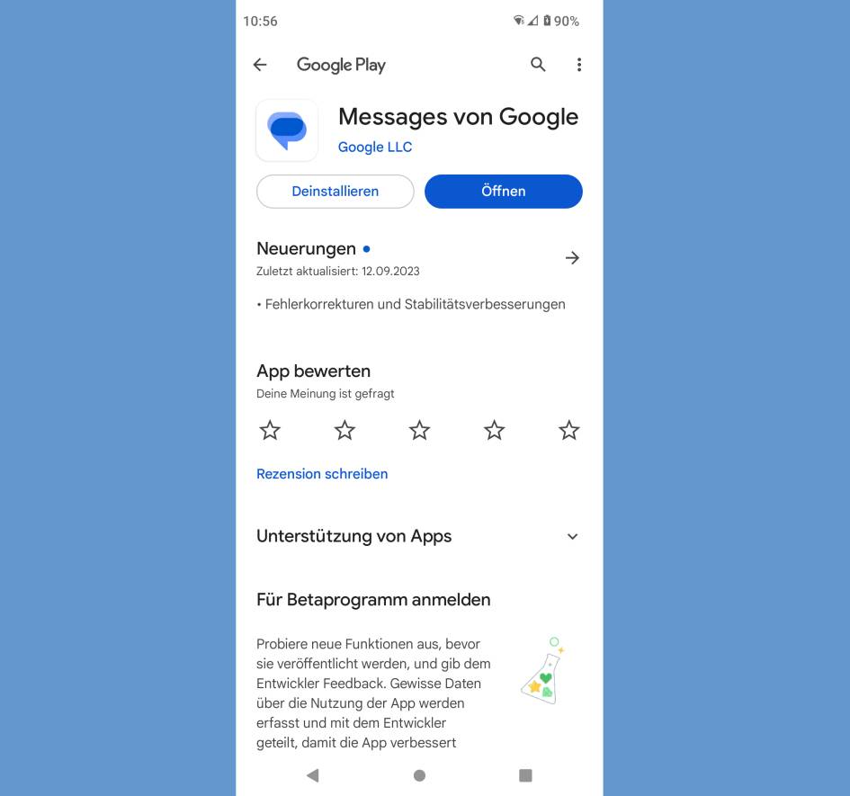 Infos zu einer App im Google Play Store